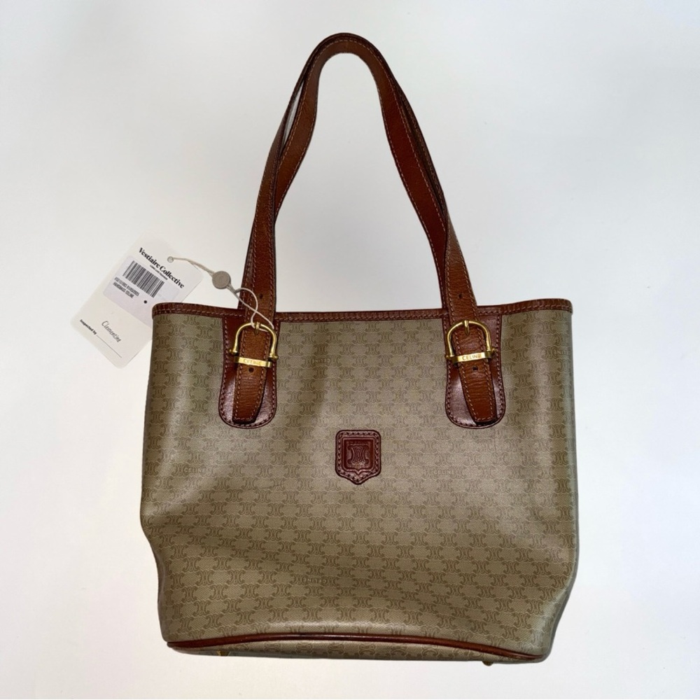 Vintage Celine triomphe macadam monogram tote shoulder bag